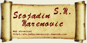 Stojadin Marenović vizit kartica
